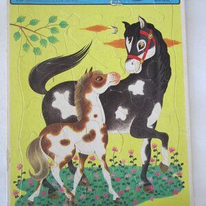 1968 Whitman Frame Tray Puzzle #4558: Horse & Foal